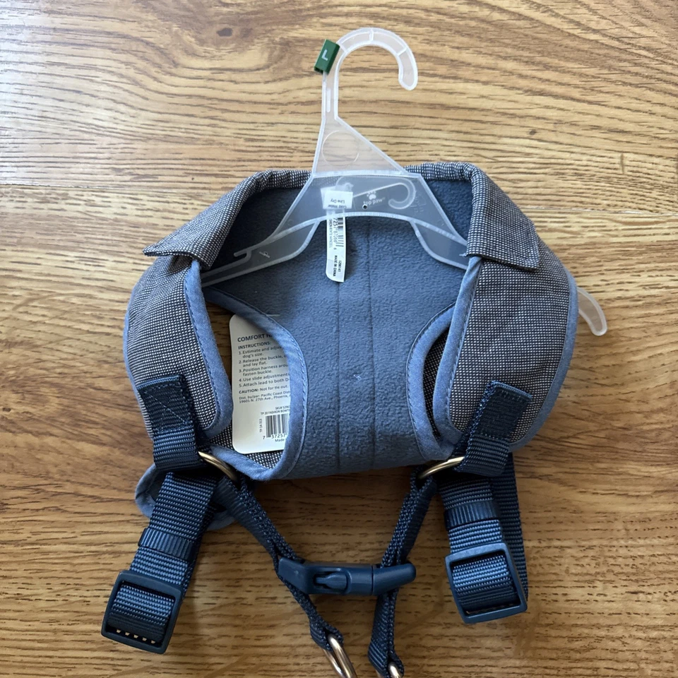 Arnés cómodo Top Paw grande (circunferencia 28") gris con pajarita talla grande nuevo con etiquetas Foto 4 de 4