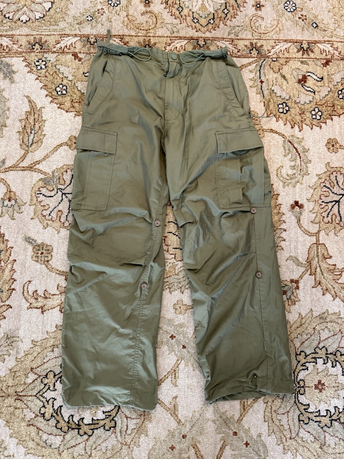 MAHARISHI BAGGY CARGO PANTS OLIVE GREEN OG M-107 CREW ARMY GREEN