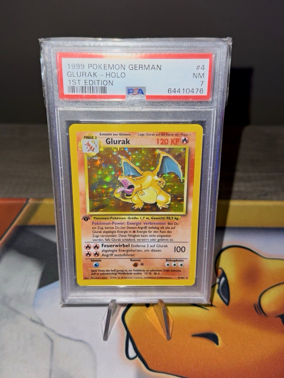 1999 Pokemon German 1st Edition Glurak Charizard Holo #4 PSA 7 Base Set
