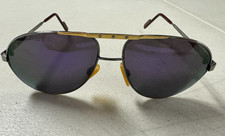 Vintage 1980's Alpina M1F 771 Aviator-Style Sunglasses Gold Black Aluminum Frame