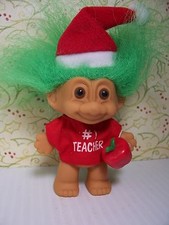 1 TEACHER SANTA - 3" Russ Troll - NEW IN ORIGINAL BAG