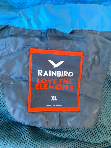 RAINBIRD Size XL Unisex STOWaway Raincoat Jacket Blue Zippered Front Hood - Picture 13 of 20