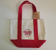 Trader Joe’s Mini Canvas Tote Bag Red