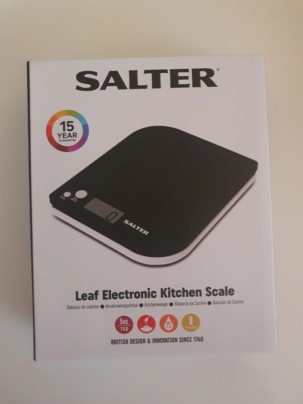 Kitchen Scale Salter Black White Leaf Digital Aquatronic Features Black Bnib