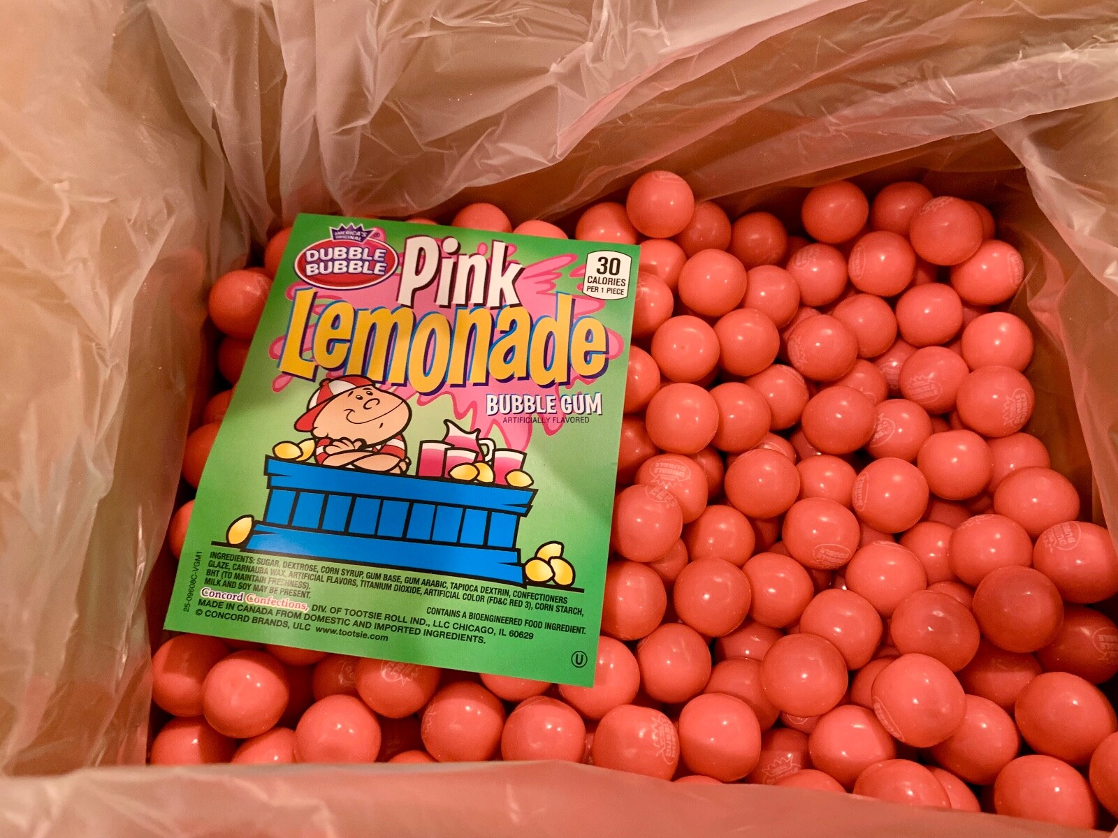 Dubble Bubble Pink Lemonade 1 Inch Gumballs Bubble Gum Choose Size Free