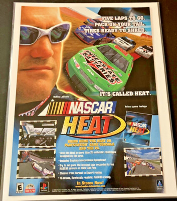 NASCAR Heat - Hasbro - Vintage Print Ad / Poster / Wall Art - Bobby Labonte MINT