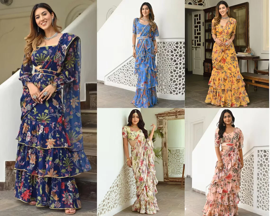 Party wear hotsell sarees ebay