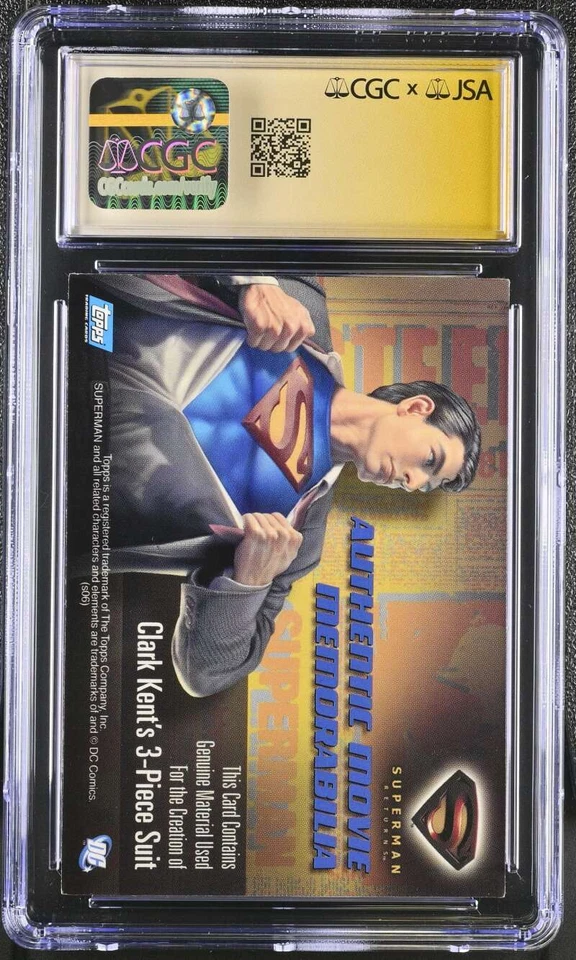 Superman Returns Memorabilia Card Suit SS CGC 7.5 Auto Routh Costume - Image 2 of 2