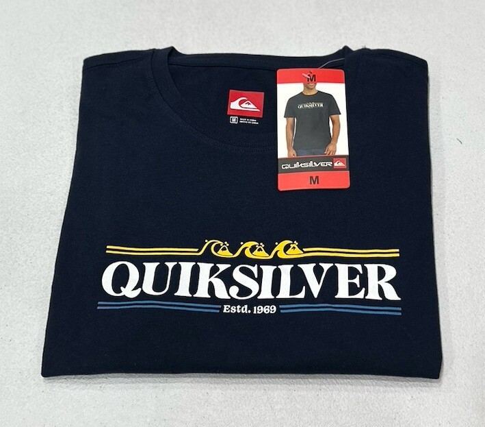 Quiksilver Men's Crewneck Short Sleeve Graphic T-Shirt, Dark Blue, Size M