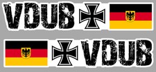 2 X CROIX DE FER VW COMBI COX VDUB 15cmx3cm AUTOCOLLANT STICKER AUTO CE100
