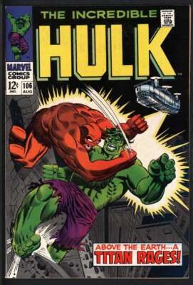 INCREDIBLE HULK #106 6.0 // DEATH OF THE MISSING LINK MARVEL COMICS 1968