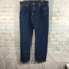 Levis 505 Regular Fit Straight Leg Jeans Medium Wash Mens Size 40x32