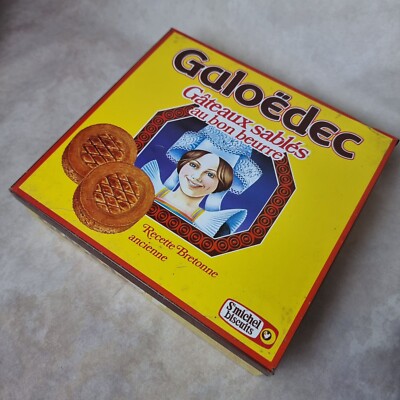 VINTAGE METALLDOSE - GALÖËDEC - BRETONISCHE SANDKUCHEN