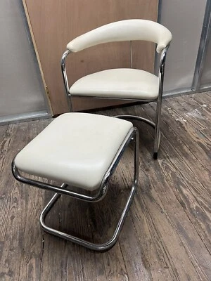Anton Lorenz for Thonet Chrome Chair and Cantilever Stool Set - Photo 1/4