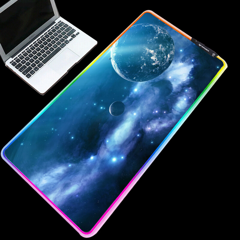 Large RGB Gaming Mouse Pad with Stitched Edges for Keyboard and Mouse-image