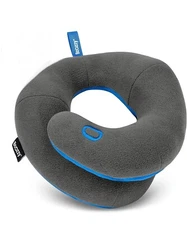 BCOZZY Neck Pillow for Travel Double Support to Head Neck Medium Kids Gray