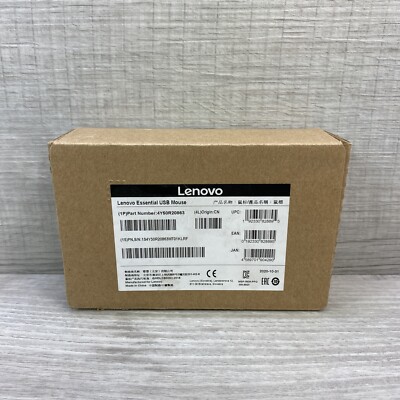 NEW Lenovo Essential USB Wired Mouse (4Y50R20863)