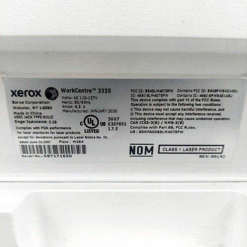 Xerox WorkCentre 3335 Multifunction All-in-One Wireless (WiFi) Laser Printer - Picture 6 of 6