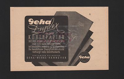 Hanover, Advertising 1941, Geha-Werke Duplex Carbon Paper