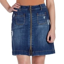 JAG JEANS McCAMEY ZIP FRONT DENIM MINI SKIRT WOMENS SZ 10