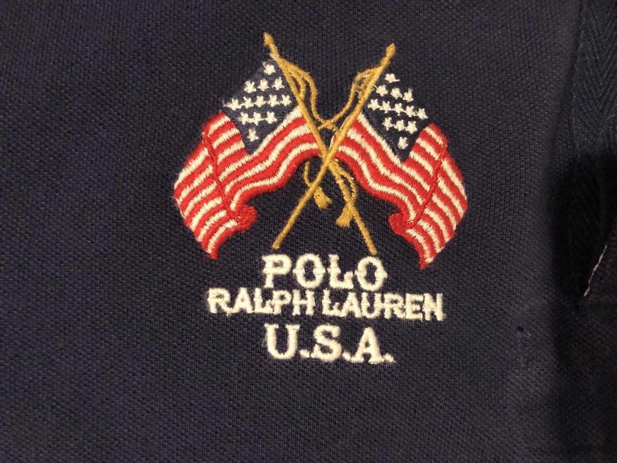 New S Polo Ralph Lauren USA Dry Goods Shirt Flag Men Eagle CP-93