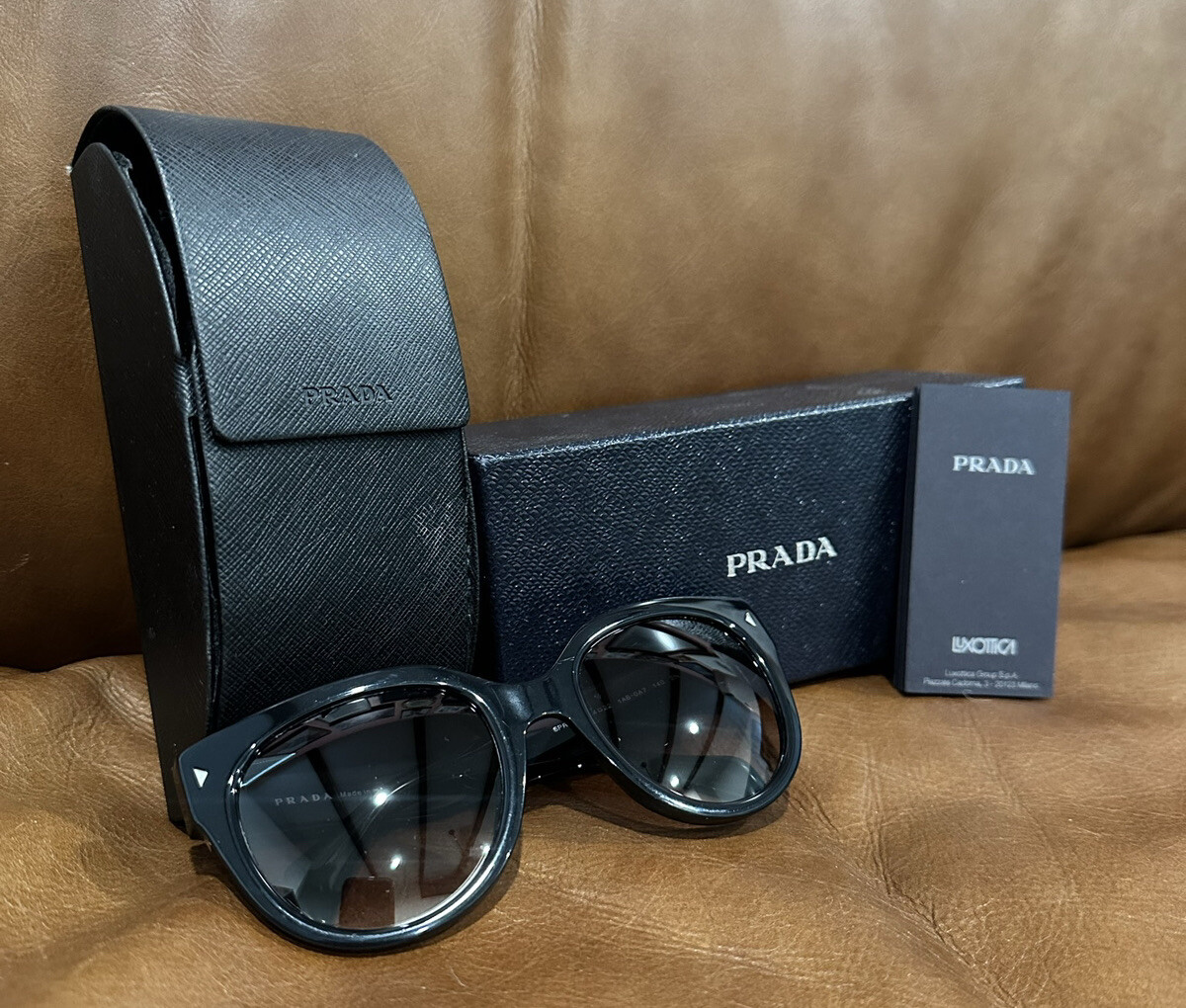 Prada Spr170 Sunglasses Black Silver Grey Cat Eye | eBay