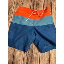 Boys, Janie and Jack swim trunks blue and peach size 2T
