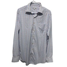 Peter Millar Summer Comfort Button Up Down Shirt Mens Size Medium Gingham Plaid