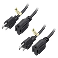 Cable Matters 2-Pack 16 AWG Heavy Duty 13A Power Extension Cord 15 ft