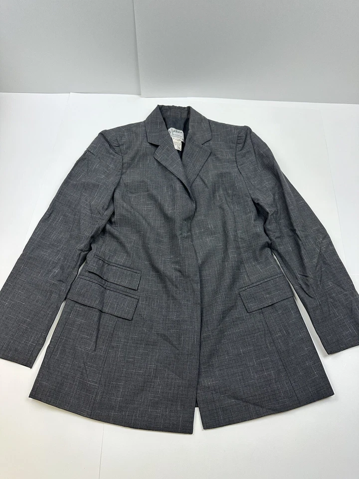 Traje falda 2 piezas gris lana Claude Montana para mujer - talla 42 Foto 2 de 4