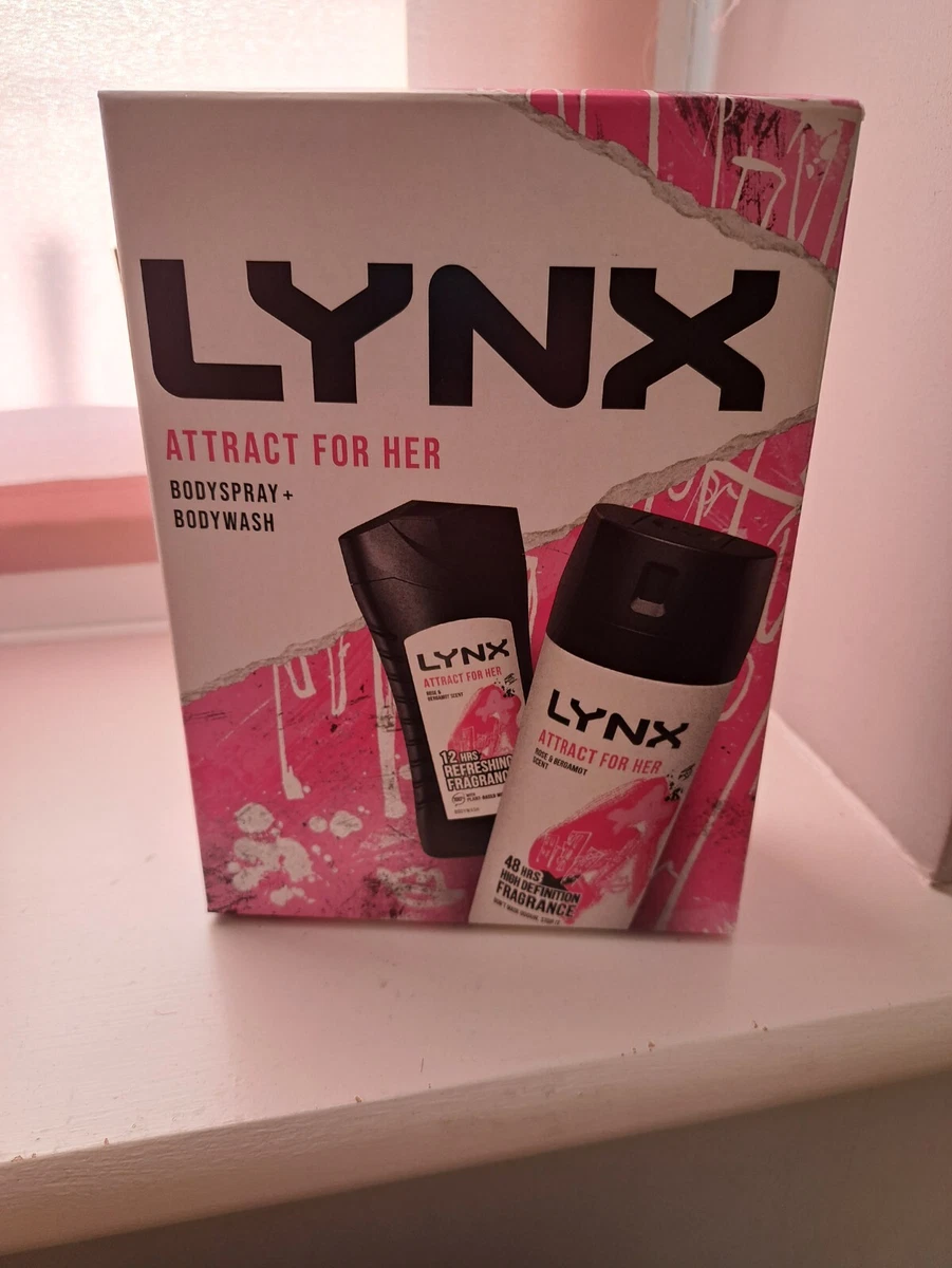 Lynx Attract for Her Body Wash 225ml Body Spray 150ml 2Pcs Gift