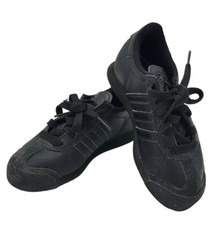 Adidas Kids Samoa G22610 Black Leather Sneakers Shoes LaceUp Low Top Size 11.5