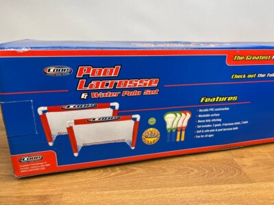 Kids Pool Lacrosse Water Polo Game Set 2 Goals 4 Sticks Coop Brand New