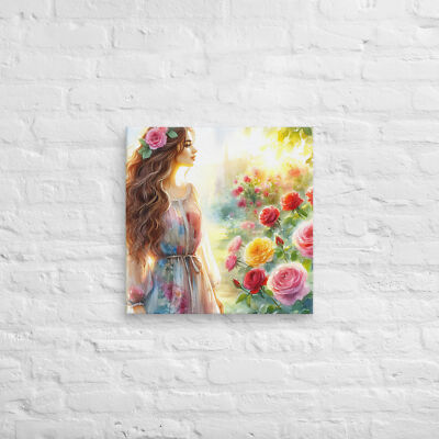 Lady in the Rose Garden - Premium textured and fade-resistant canvas