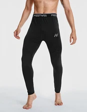 Men's Winter Fleece Lined Black Warm Thermal Long Johns Legging Underwear Pants