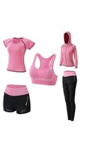 Workout Outfit Set Women  s 5 Pieces Exercise Set Size S