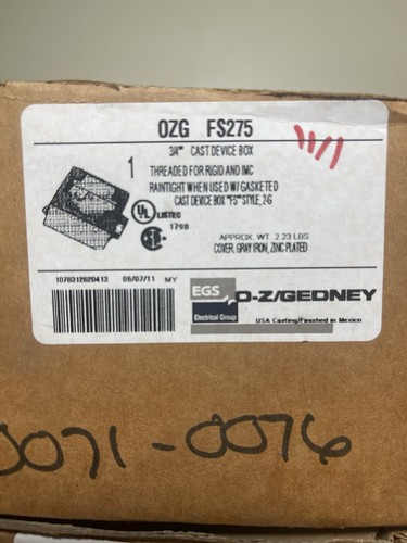 OZG FS275 3/4" Cast Device Box OZGFS275 - Picture 2 of 2