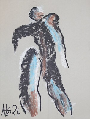 ''I am'' pastel painting chalk drawing sig. Unique Prof.em A. Loeschner-Gornau
