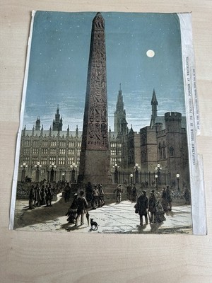 1878 Cleopatra s Needle Westminster London Illustrated News Print