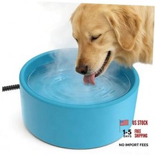 Heated Pet Bowl - Dog Heating Bowl Outdoor Winter Dog Water Bowl with blue