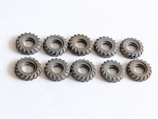 10 X Meccano 0.5" Grey Tyres Part 452