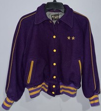 Vtg Empire Purple Wool Varsity Jacket Size 42 Shrunken Fits Men's Small