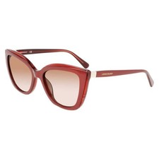 New Longchamp LO-695S 600 Metallic Red Sunglasses, Brown Gradient Lens 54/19/140