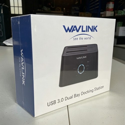 WAVLINK Dual Bay 2.5/3.5" HDD SSD Docking Station USB TO SATA Black New Sealed