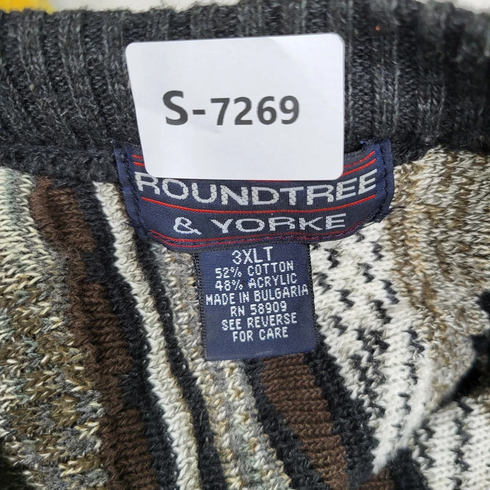 Sudadera Roundtree & Yorke Hombre 3XLT Marrón Geométrica Tejido 3D Hip Hop Foto 2 de 4