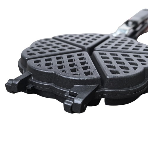 Heart Shaped Waffler, Cast-Aluminium Pan, Sweetheart, Mini Waffle Maker, Waff... - Afbeelding 5 van 6