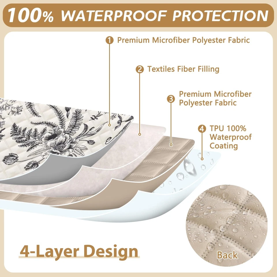 Fundas de sofá seccionales 100 % impermeables en forma de L funda de sofá lavable 2 piezas pr... Foto 4 de 4