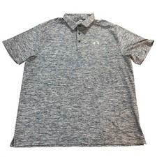 Under Armour Golf Polo Shirt XL Navy Blue Gray HeatGear Loose Fit