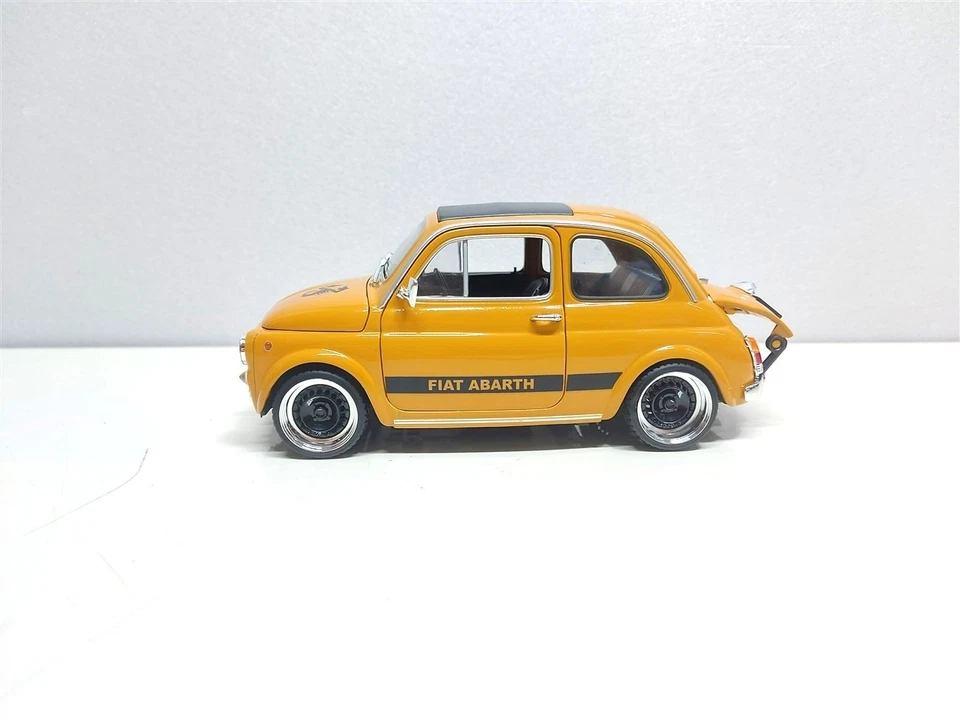 Fiat 500 L Abarth Giallo Positano del 1957 - 1/18 Artigianale base Welly - Immagine 4 di 4