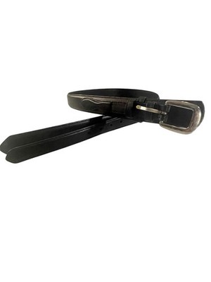 Men's Classic Range Style Belt Black With Silver Buckle